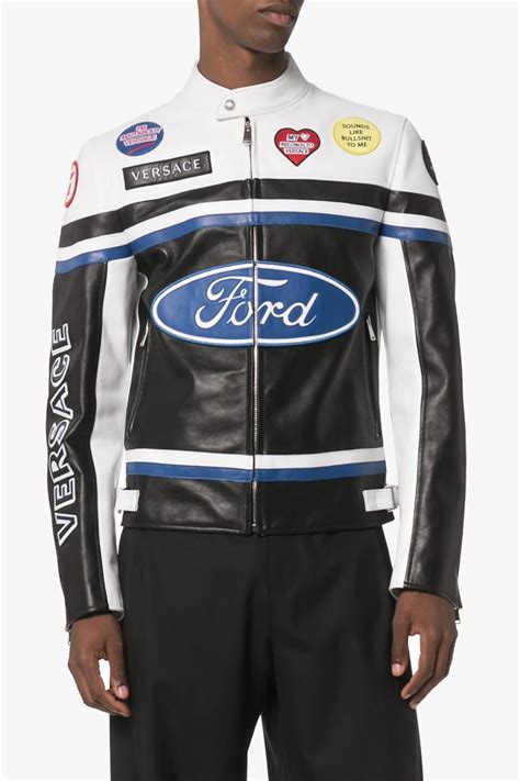 Versace Ford Logo Biker Jacket, Shirt, Jeans Release 